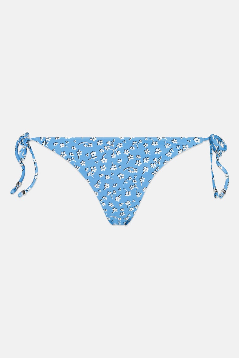 Accessorize Women Floral Print Pull On Bikini Bottom, Blue Combo  - Image 1