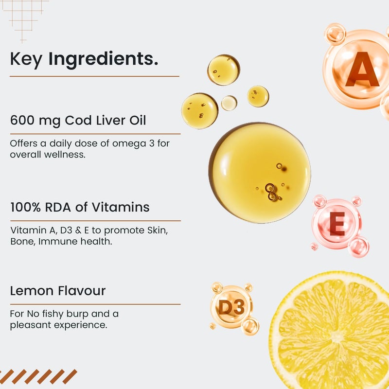 Neuherbs Deep Sea Cod Liver Oil Omega 3 100 Softgels - Image 5