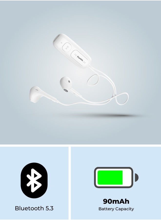 blupebble BT Clip Wireless Earphone | Bluetooth 5.3 Neckband Earbuds with Mic, 12H Playtime, Hands-Free Calls, Sweatproof Design – Compatible with iOS & Android  - Image 3