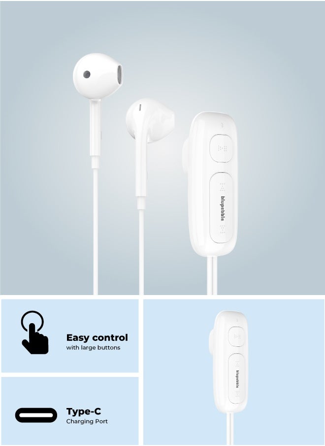 blupebble BT Clip Wireless Earphone | Bluetooth 5.3 Neckband Earbuds with Mic, 12H Playtime, Hands-Free Calls, Sweatproof Design – Compatible with iOS & Android  - Image 2