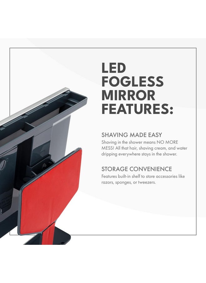 ToiletTree Products - Deluxe Led Fogless Shower Mirror With Squeegee Anti-Fog Mirror - Adjustable Shaving Mirror With A Squeegee - Rust-Proof, Impact-Resistance Bathroom Shower Mirror - Image 1