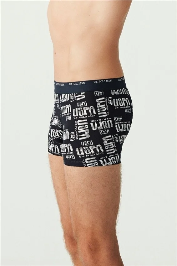 U.S. Polo Assn. BASE. Polo Assn. Men's Navy Blue - Navy Blue Melange 3-Piece Boxer