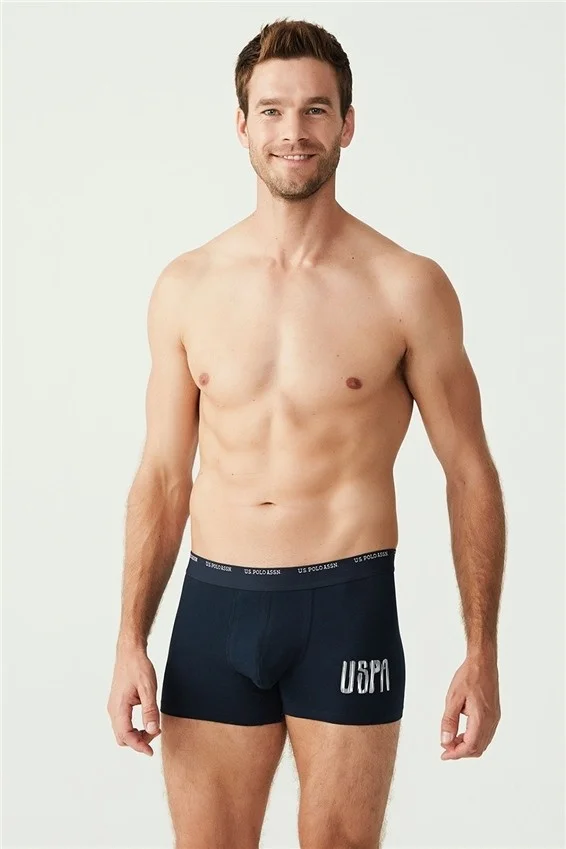 U.S. Polo Assn. BASE. Polo Assn. Men's Navy Blue - Navy Blue Melange 3-Piece Boxer