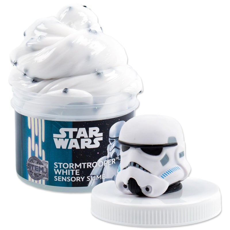 STAR WARS نجوم الحرب ستورم تروبر سلايم أبيض 8 أونصات سلايم جاهز لحفلات الأطفال مثالي لحقائب الهدايا ألعاب المكتب ألعاب نجوم الحرب هدايا رائعة للبالغين والأطفال - Image 3