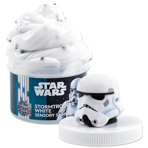 STAR WARS نجوم الحرب ستورم تروبر سلايم أبيض 8 أونصات سلايم جاهز لحفلات الأطفال مثالي لحقائب الهدايا ألعاب المكتب ألعاب نجوم الحرب هدايا رائعة للبالغين والأطفال - Image 1