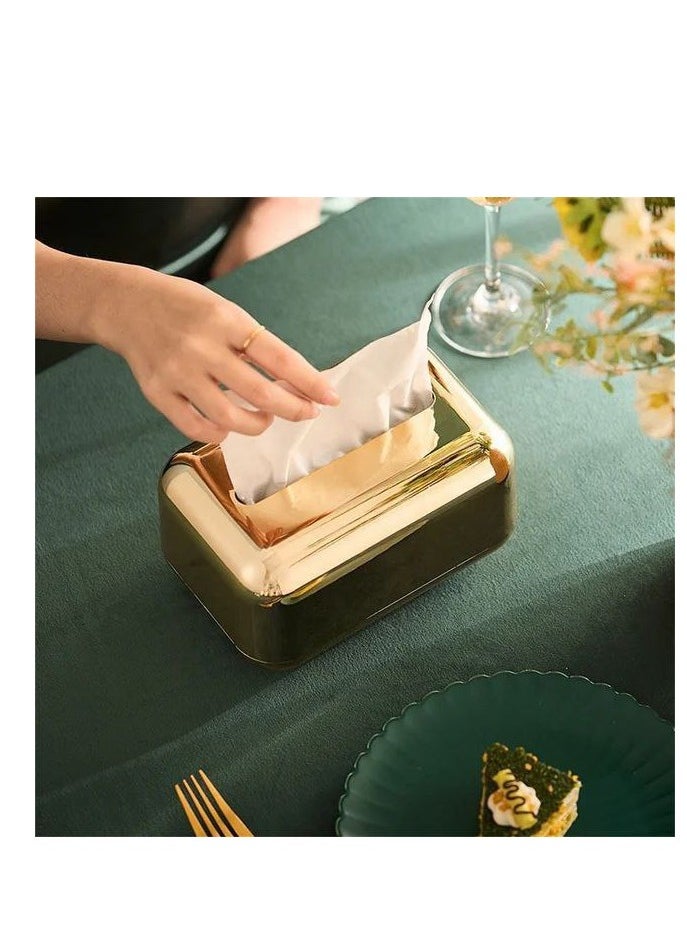 Generic - Gold Silver Tissue Box for Home Living Room Desktop Decor, Removable Decorative Tissue Boxes for Home Decor H - Image 1