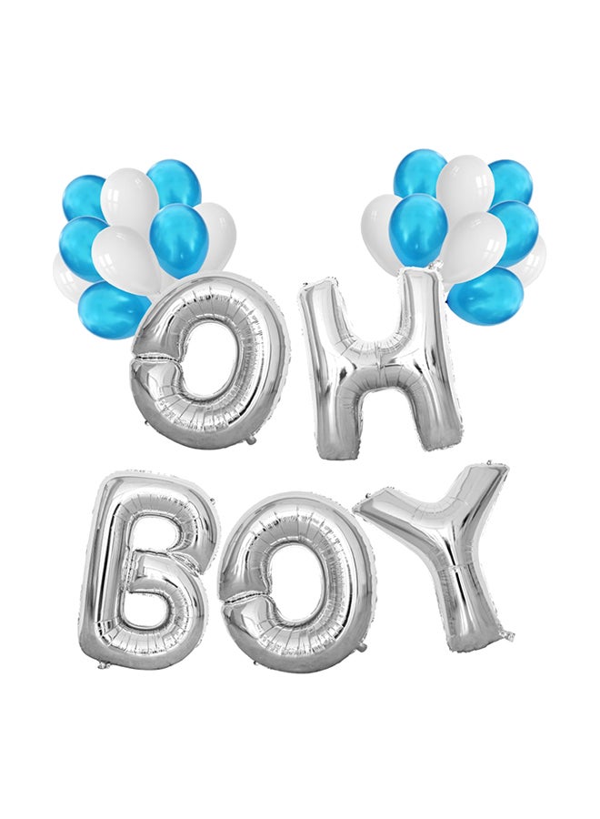 طقم بالونات من اللاتكس بتصميم حرف Oh Boy لتزيين الحفلات - Image 1