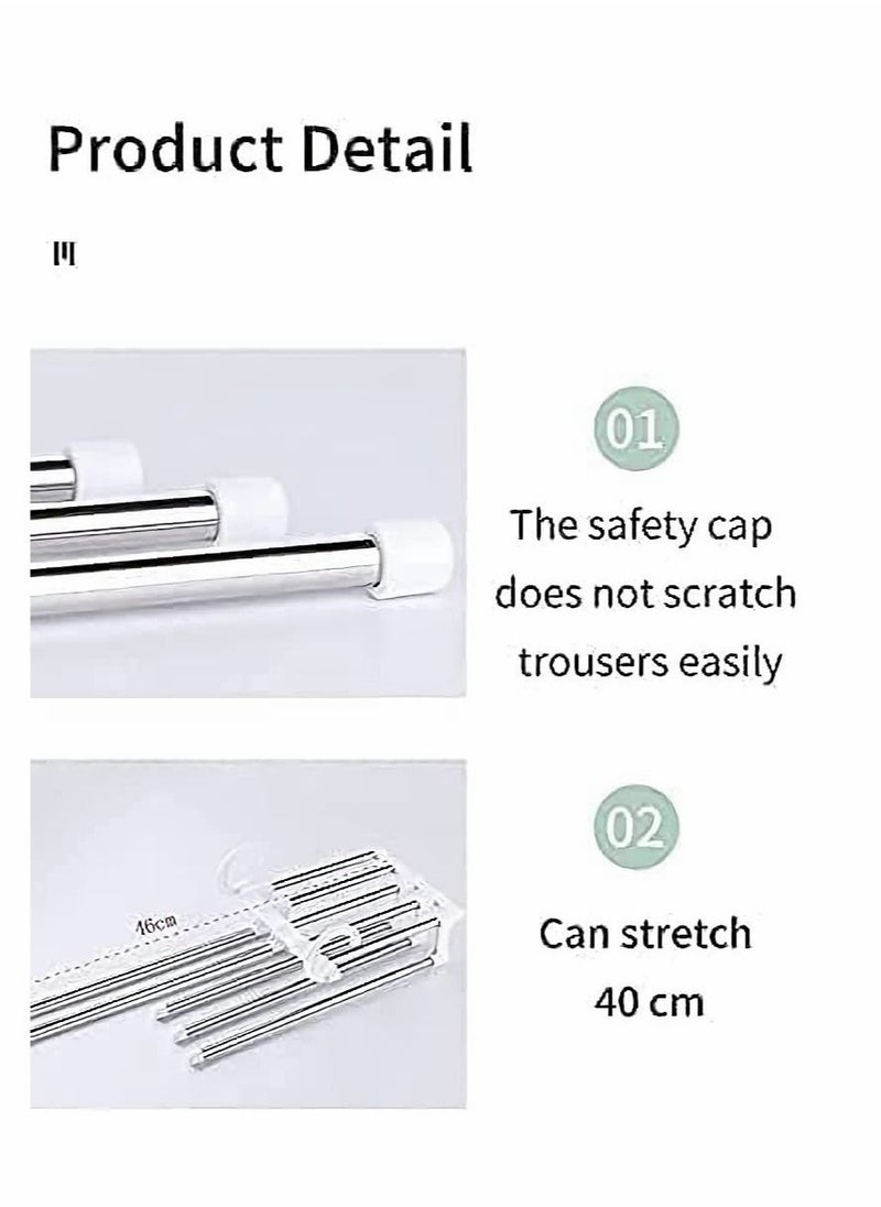 SYOSI - 5 in 1 Foldable Hangers for Clothes Hanging Multi-Layer Multi Purpose Pant Hangers for Wardrobe Magic Foldable Hanger Space Saving Stainless Steel Cloth Hanger for Trousers, Jeans - Image 1