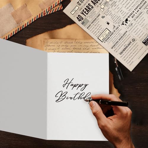 Ziwenhu بطاقة عيد ميلاد كبيرة 40 هدية للرجال والنساء أو له أو لها، بطاقة تهنئة بعيد ميلاد سعيد 40 عامًا للأم والأب، زينة عيد ميلاد 40 عتيقة للزوج والزوجة - Image 3