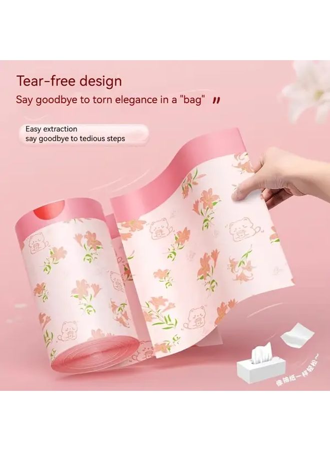 Lily Flower Print Non Tear Drawstring Trash Bags 60pcs For Kitchen Bathroom Household - Image 2