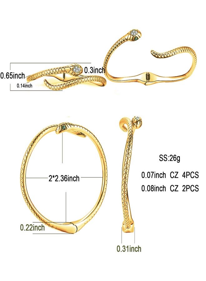 Presentski Snake Bracelets Gold Open Bangle Cuff Bracelet Snake Jewelry for Women Serpent Wrap Bypass Bracelet Adjustable - Image 4
