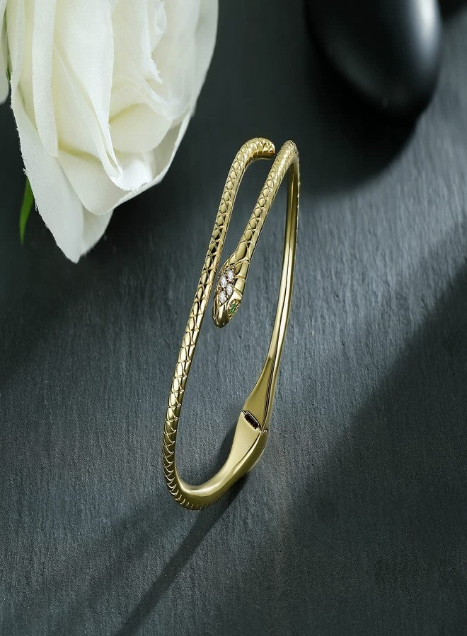 Presentski Snake Bracelets Gold Open Bangle Cuff Bracelet Snake Jewelry for Women Serpent Wrap Bypass Bracelet Adjustable - Image 5