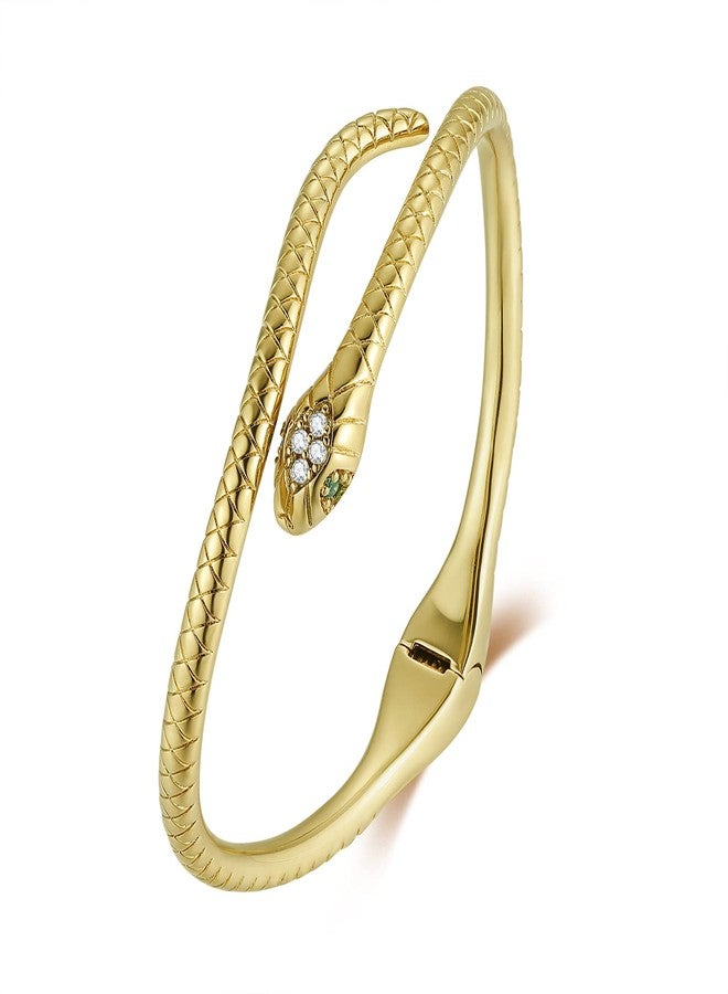 Presentski Snake Bracelets Gold Open Bangle Cuff Bracelet Snake Jewelry for Women Serpent Wrap Bypass Bracelet Adjustable - Image 1