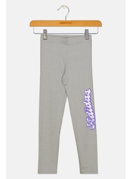 Adidas Toddlers Girl Brand Logo Leggings, Grey  - Image 1
