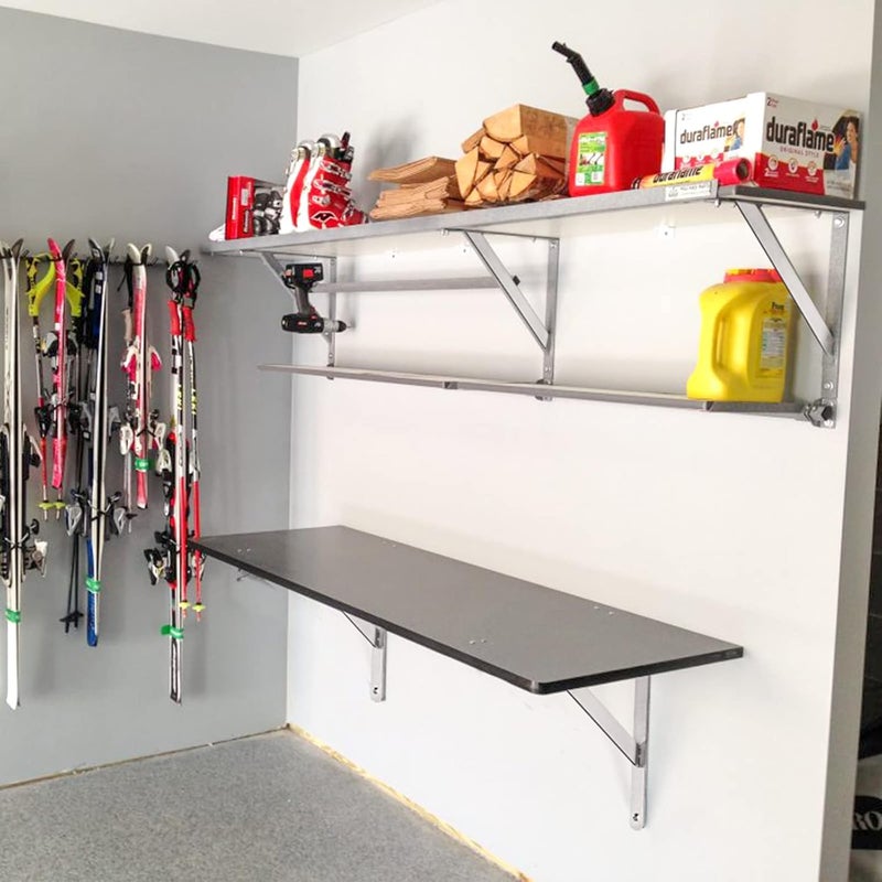 DILNAZ Art 18 Heavy Duty Solid Shelf Support Shelf Bracket Stainless Steel Max Load 550lb Corner Brace Joint Right Angle Bracket DIY L Bracket 2 Pack - Image 2