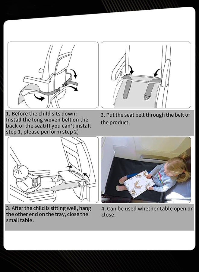 Joychic سرير طائرة للأطفال سرير طائرة للأطفال مقعد ممتد للأطفال سرير سفر محمول للأطفال مسند ساق الطائرة للأطفال مستلزمات سفر الأطفال للنوم أثناء الرحلة مع حقيبة تخزين - Image 2
