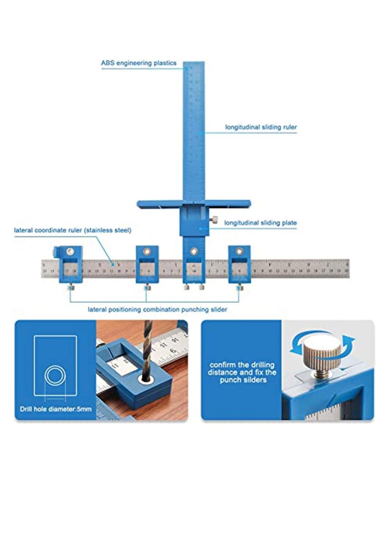 Excefore Cabinet Hardware Jig Tool - Adjustable Punch Locator Drill Template Guide Wood Drilling Dowelling Guide, for Installation of Handles Knobs on Doors and Drawer  - Image 5