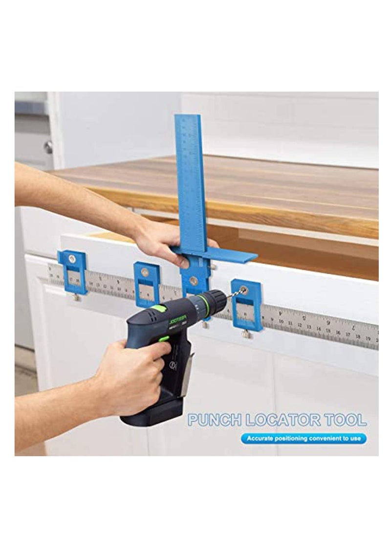 Excefore Cabinet Hardware Jig Tool - Adjustable Punch Locator Drill Template Guide Wood Drilling Dowelling Guide, for Installation of Handles Knobs on Doors and Drawer  - Image 4