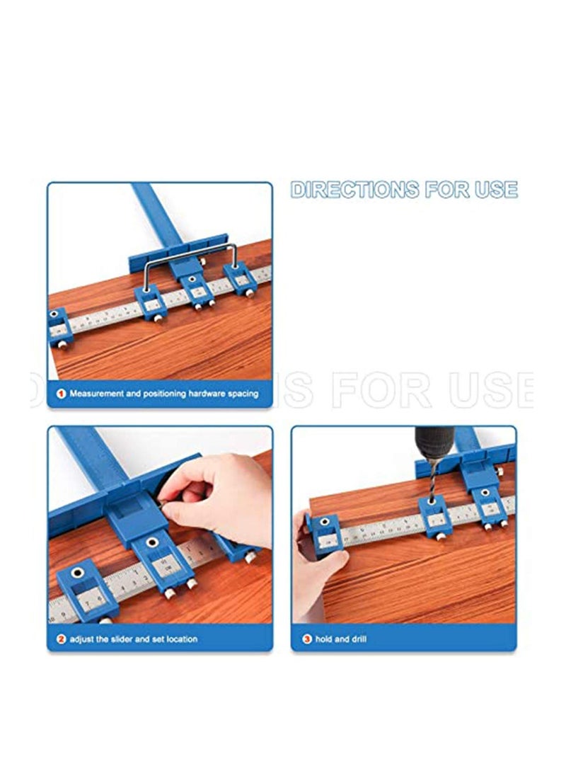 Excefore Cabinet Hardware Jig Tool - Adjustable Punch Locator Drill Template Guide Wood Drilling Dowelling Guide, for Installation of Handles Knobs on Doors and Drawer  - Image 2