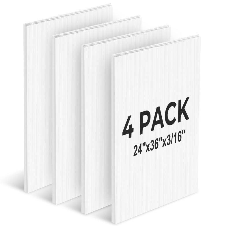 Greatshoot 24×36’’ White Poster Board, 3/16 Inches Thick Corrugated Plastic Board, Large Blank Board for Sign, School Projects,Craft,Art, 4 - Image 1
