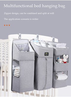 بيوينتي 3-in-1 Hanging Diaper Organization Storage for Baby Essentials | Portable Nursery Organizer and Baby Diaper Caddy | Hang on Crib, Changing Table or Wall,  Gray  - Image 2