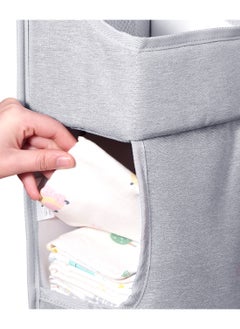 بيوينتي 3-in-1 Hanging Diaper Organization Storage for Baby Essentials | Portable Nursery Organizer and Baby Diaper Caddy | Hang on Crib, Changing Table or Wall,  Gray  - Image 5