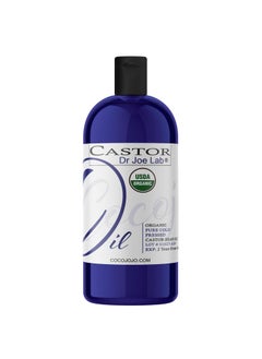 Dr Joe Lab Castor Oil Organic Cold Pressed Organic Castor Oil Unrefined Pure USDA Certified Hexane Free Non GMO  Natural Moisturizing Hydrating Hair Skin Face Body Nails  32 Oz
