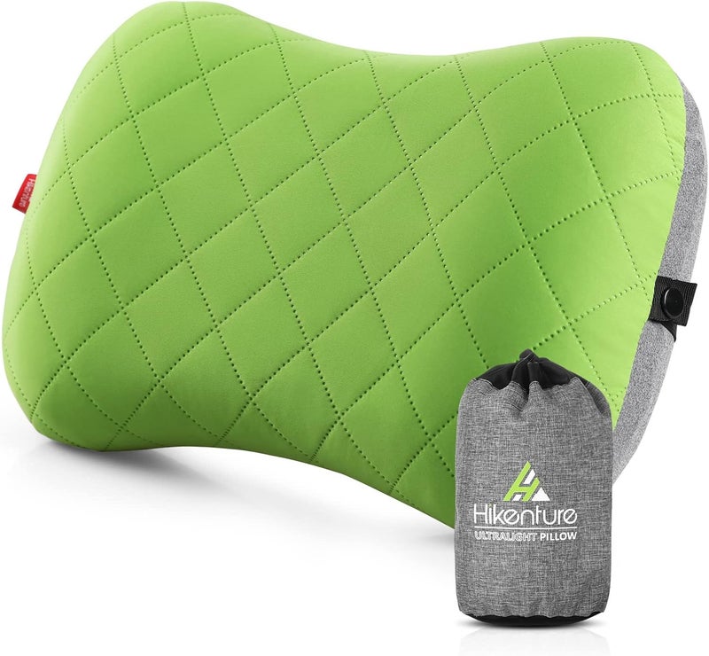 HIKENTURE Camping Pillow with Removable Cover - Ultralight Inflatable Pillow for Neck Lumbar Support - Upgrade Backpacking Pillow - Washable Travel Air Pillows for Camping, Hiking, Backpacking - Image 1