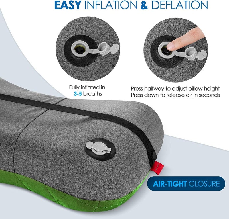 HIKENTURE Camping Pillow with Removable Cover - Ultralight Inflatable Pillow for Neck Lumbar Support - Upgrade Backpacking Pillow - Washable Travel Air Pillows for Camping, Hiking, Backpacking - Image 5