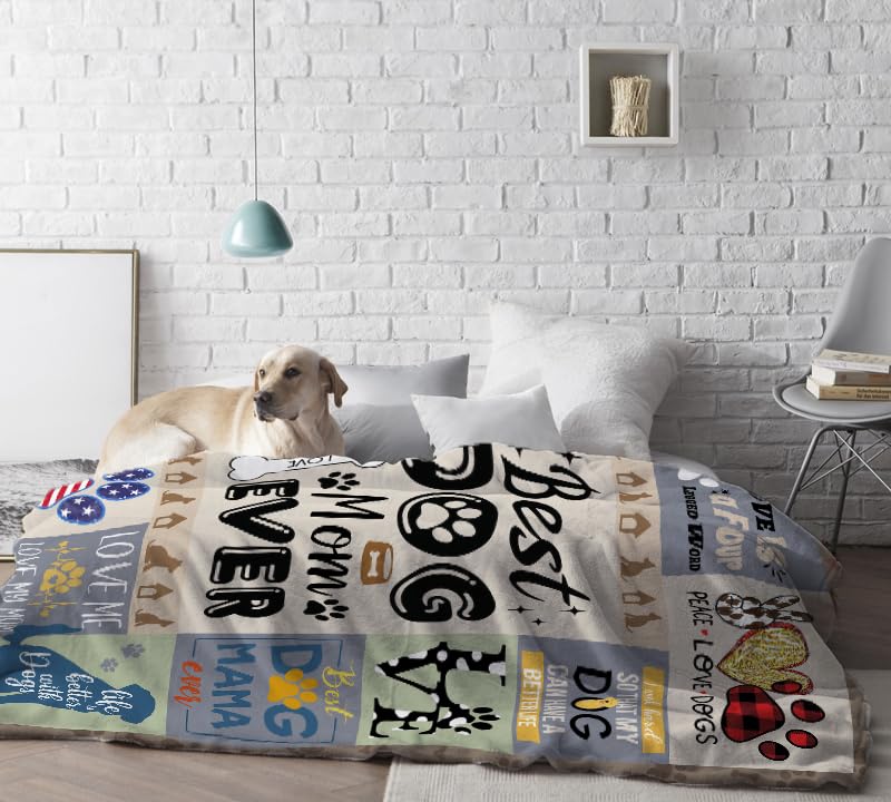 AJIIUSV Dog Mom Gifts for Women  Dog Mom Throw Blanket 50x60 Inch Gifts for Dog Lovers  Gifts for Dog Moms  Best Dog Mom Ever  Gifts for Dog Owners for Christmas Thanksigiving - Image 3