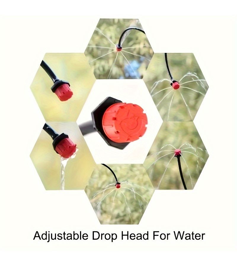 20pcs Automatic Garden Drip Irrigation Kit 4/7mm Hose with Tee Connector Fixing Rod - Image 5