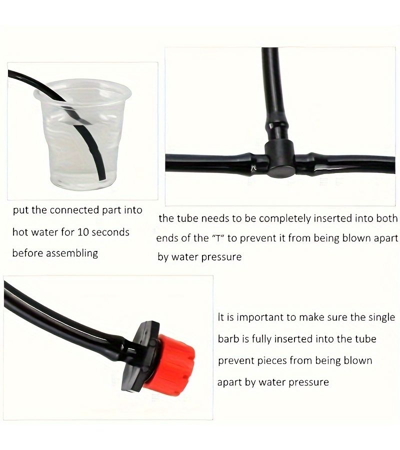 20pcs Automatic Garden Drip Irrigation Kit 4/7mm Hose with Tee Connector Fixing Rod - Image 4