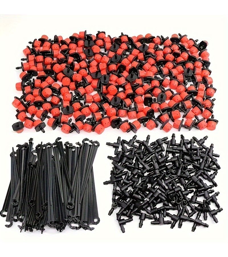 20pcs Automatic Garden Drip Irrigation Kit 4/7mm Hose with Tee Connector Fixing Rod - Image 1