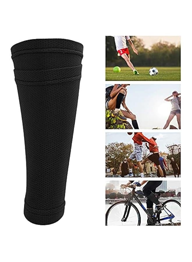 Generic Soccer Shin Guard Socks,Black Leg Guard Socks, Nylon Breathable Calf Shin Guard Covers, Double Layer Leg Performance Support - Image 5