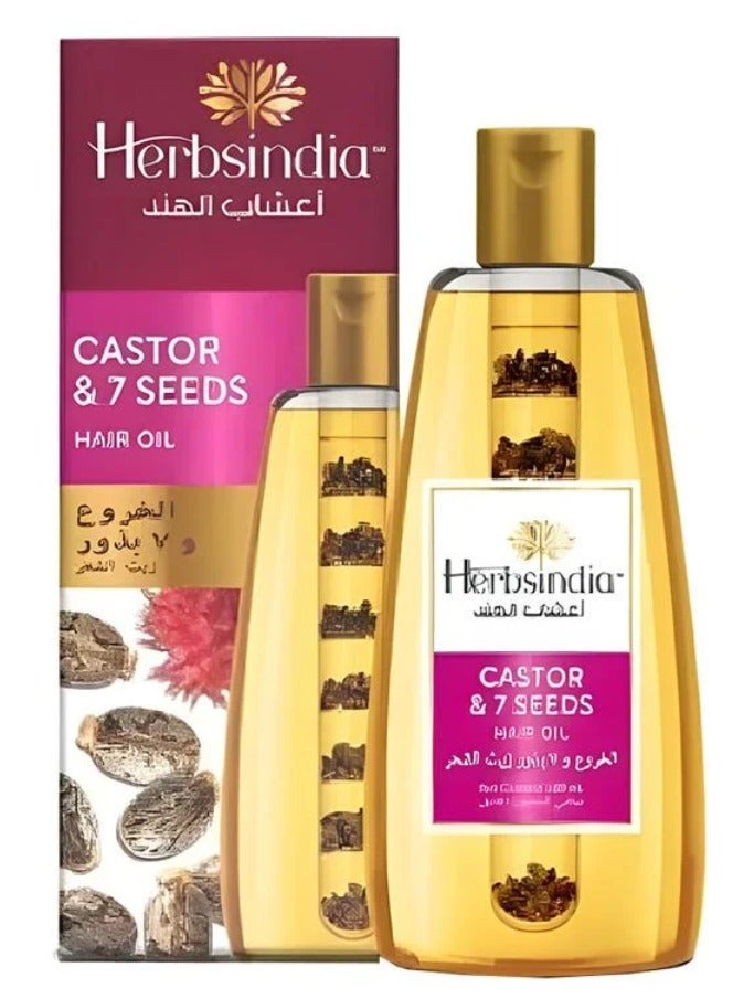 هيربس إنديا زيت شعر الخروع و 7 بذور أعشاب 180 مل