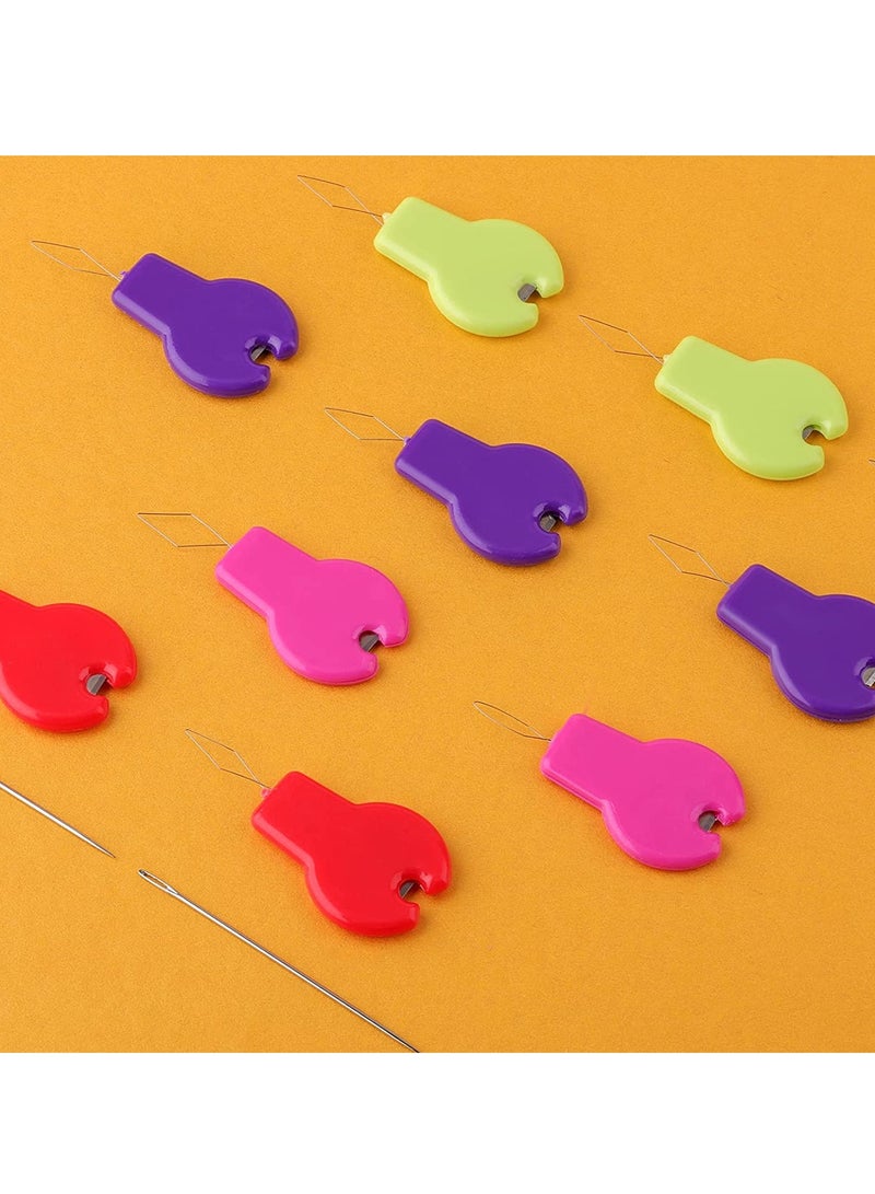 SYOSI 10 قطع خياطة إبرة بسيطة مصنوعة من البلاستيك، مجموعة أداة تمرير الإبرة البلاستيكية للخياطة اليدوية، تمرير بسيط للخيوط للخياطة المنزلية بأسلوب مفتاح - Image 2