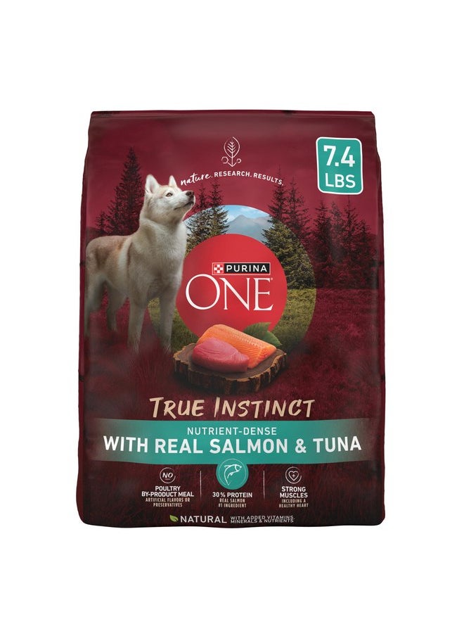 بيورينا ون طعام جاف للكلاب من Purina ONE True Instinct مع سمك السلمون والتونة الحقيقي - كيس 7.4 رطل  - Image 1