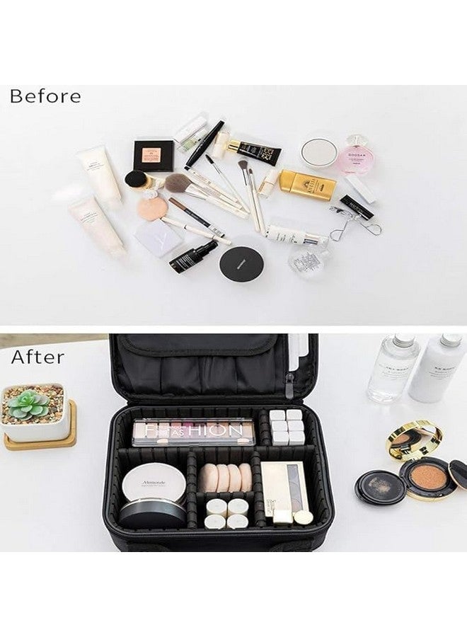BLACK SPARROW Makeup Case Travel Makeup Bags Organizer for Women Professional Cosmetic Bag Storage Box Portable Brush Holder with Adjustable Divider for Girl Women - Image 5