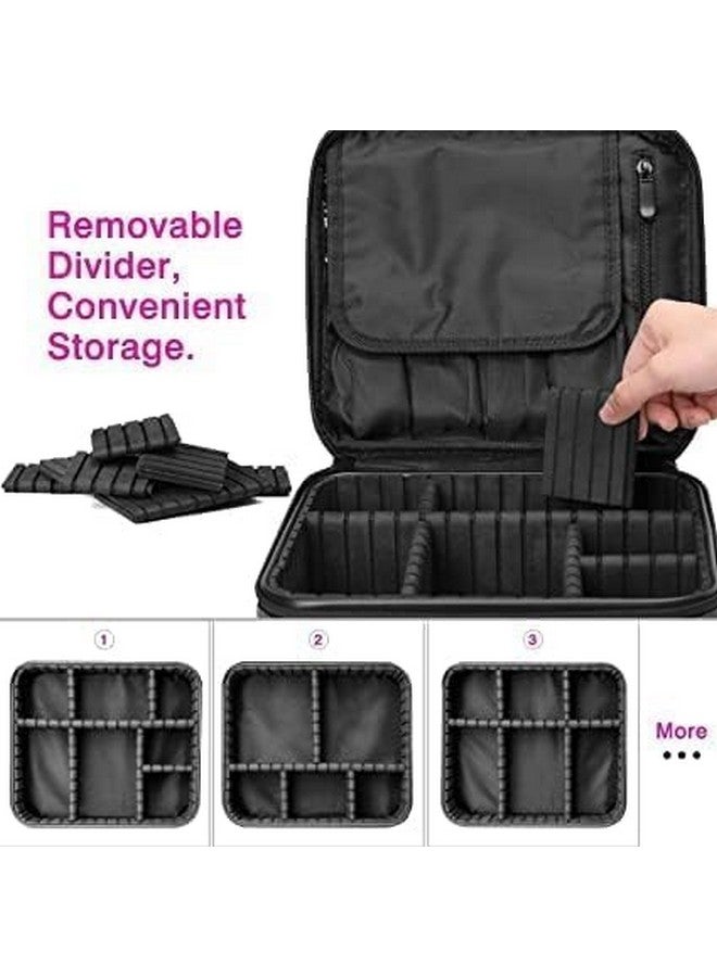 BLACK SPARROW Makeup Case Travel Makeup Bags Organizer for Women Professional Cosmetic Bag Storage Box Portable Brush Holder with Adjustable Divider for Girl Women - Image 2