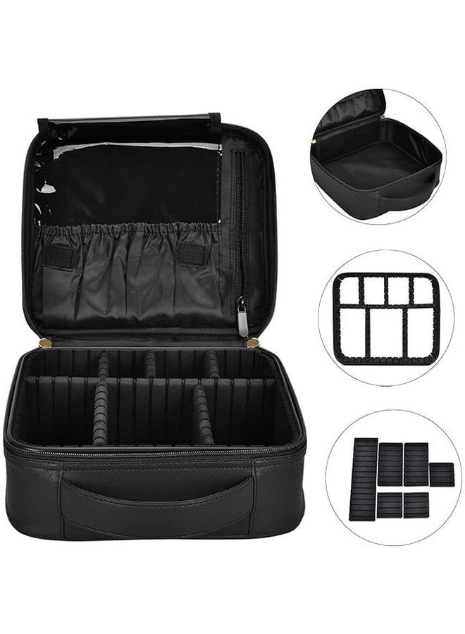 BLACK SPARROW Makeup Case Travel Makeup Bags Organizer for Women Professional Cosmetic Bag Storage Box Portable Brush Holder with Adjustable Divider for Girl Women - Image 3