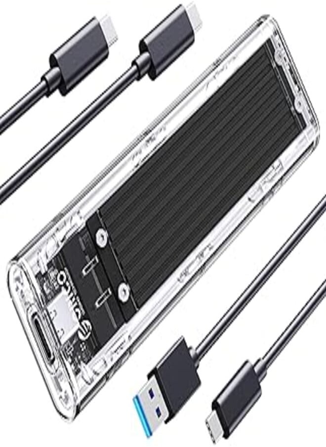 Orico - ORICO M.2 NVMe SSD Enclosure, USB 3.2 Gen 2 (10 Gbps), Transparent External Solid State Drive Adapter Enclosure for 2280 2260 2242 2230 PCI-E M2 M-Key SSD, USB Type C Converter Case - Image 1