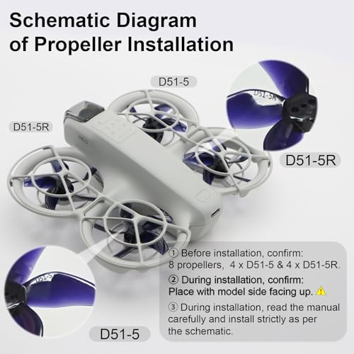 Pidynx Improved Version Including ScrewsDrone Colorful Paddle Propeller for DJI NEO Silent Power Noise Reduction Replacement Traverser Wings Drone Accessories Mystic Purple - Image 5
