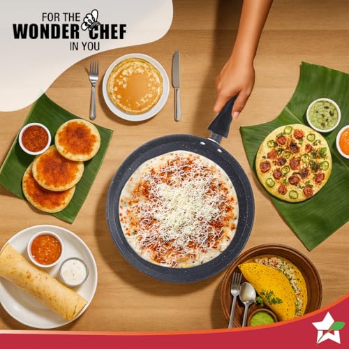 Wonderchef Duralite Die-cast 28 cm Dosa Tawa | 5 Layer Healthy Duramax Non-Stick Coating | Soft Touch Handle | Pure Grade Aluminium | PFOA Free | 2 Year Warranty Grey - Image 4