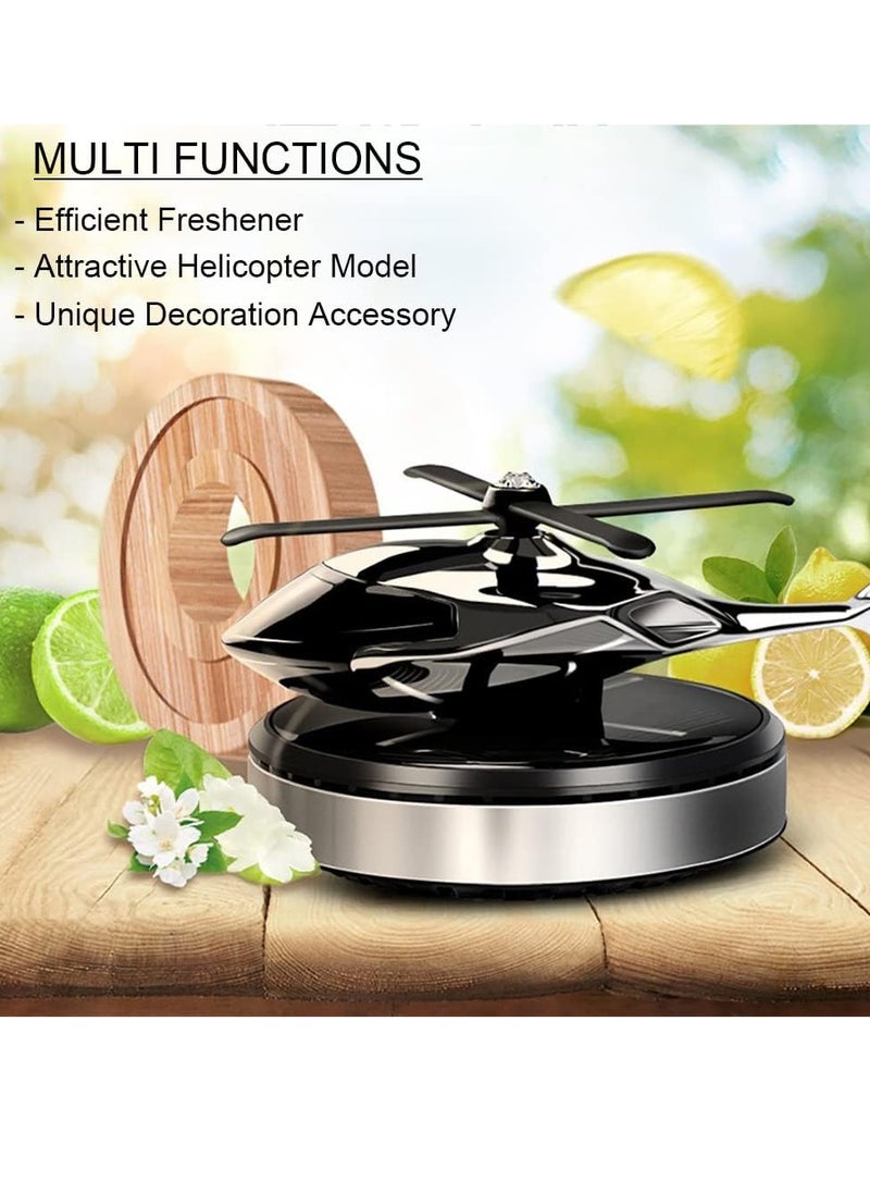 ELTRAZONE Car Air Freshener - Helicopter Solar Energy Rotating Aromatherapy Diffuser - Aviation Alloy Diffuser for Car & Home Interior Decoration - Silver, Solar-Powered, Elegant Air Freshener  - Image 5