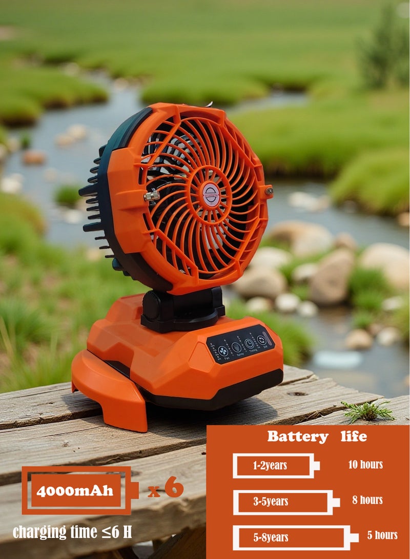 Solar Mist Orange: Solar-Powered Desktop Fan with Adjustable Misting & 10+ Hour Battery  - Image 2