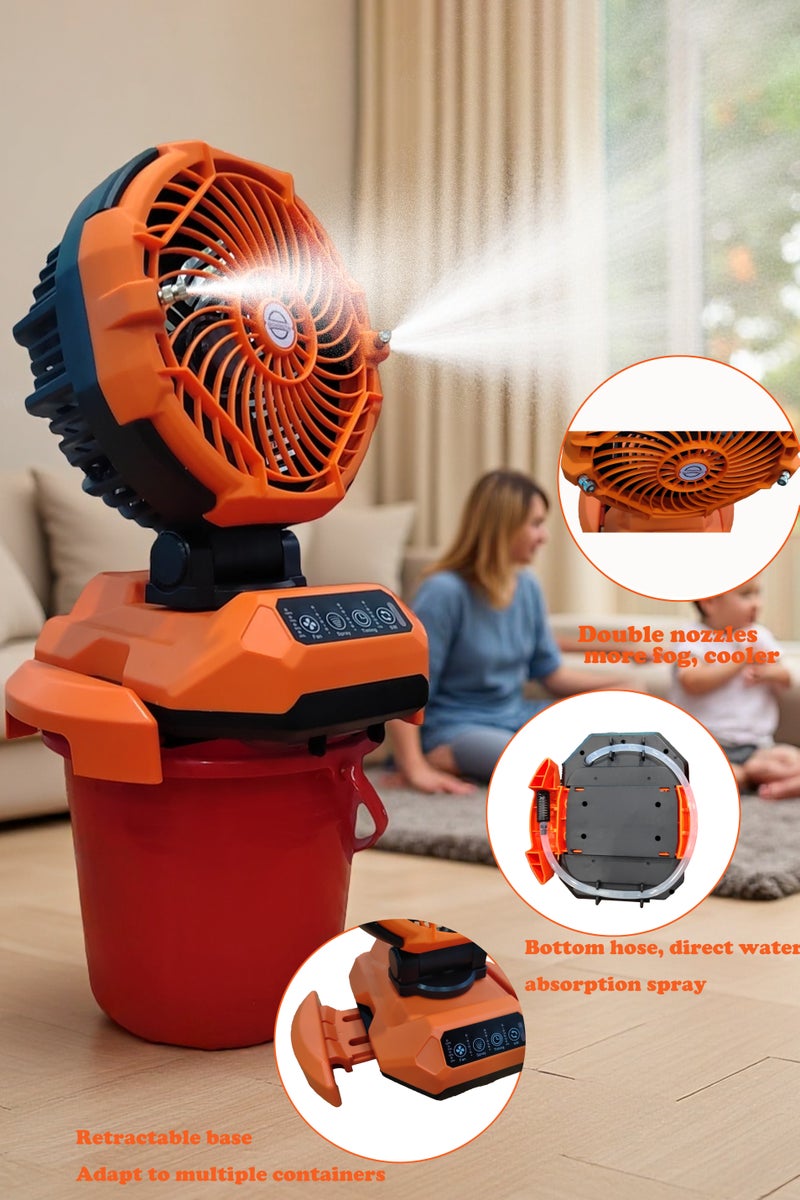 Solar Mist Orange: Solar-Powered Desktop Fan with Adjustable Misting & 10+ Hour Battery  - Image 5
