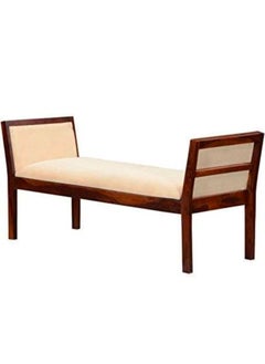 IThree IThree Solid Sheesham Wood 2 Seater Bench for Living Room Wooden Dining Bench with Cushion for Home Armrest Bed Bench Two Seater Sofa Couch for Hall  - Image 3