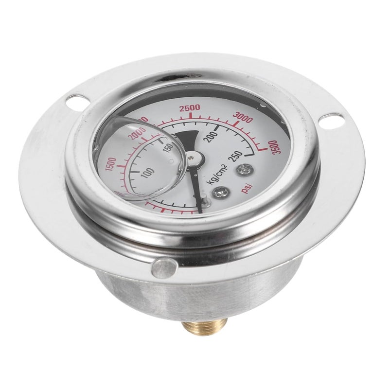 مقياس ضغط فلنجة من الفولاذ المقاوم للصدأ لقياس الزيت والماء والهواء والسوائل مقاوم للصدمات - Image 2