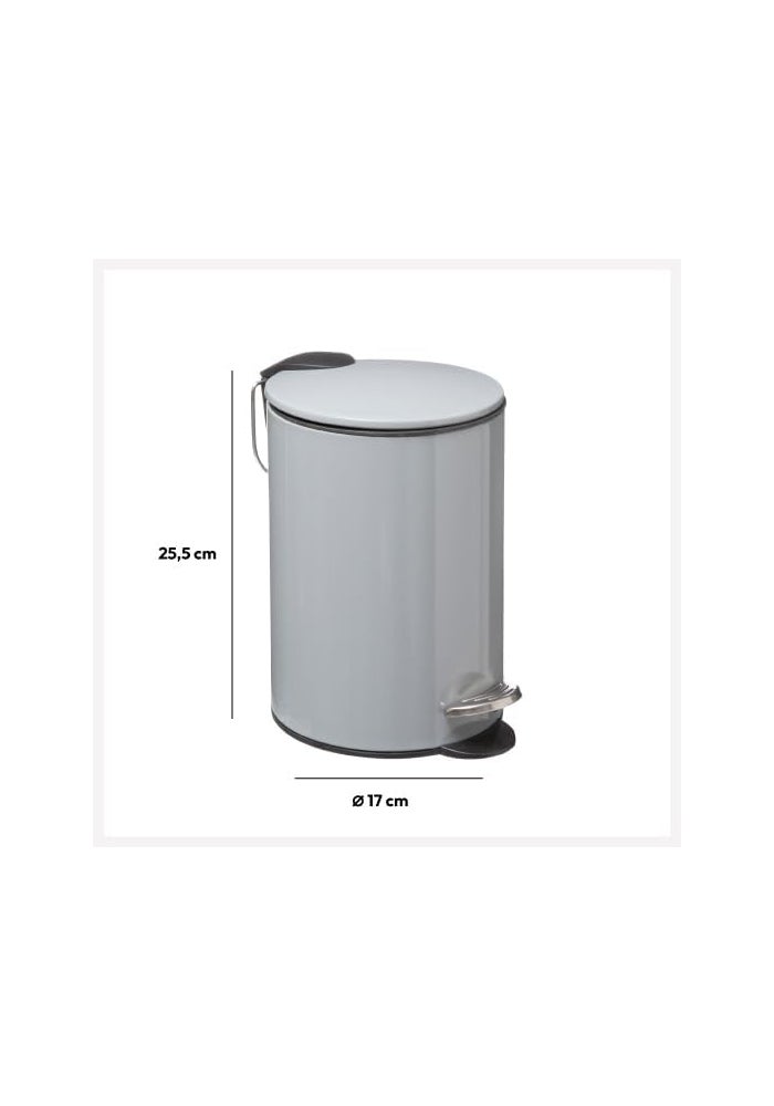 5 five simply smart 5five Metal Waste Bin Soft Close 3L Colorama Grey - Image 5