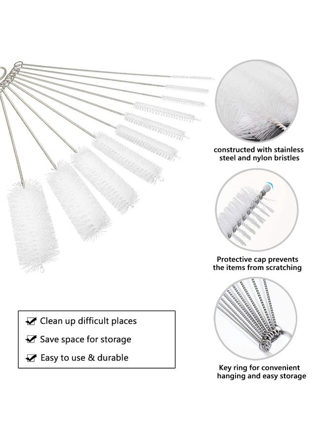 GUSGU Straw Cleaner Brush Set, 10 Piece  Long Cleaning  for Straws on Tumbler  Water Bottle  Sippy Cup and Pipes Tubes. - Image 2